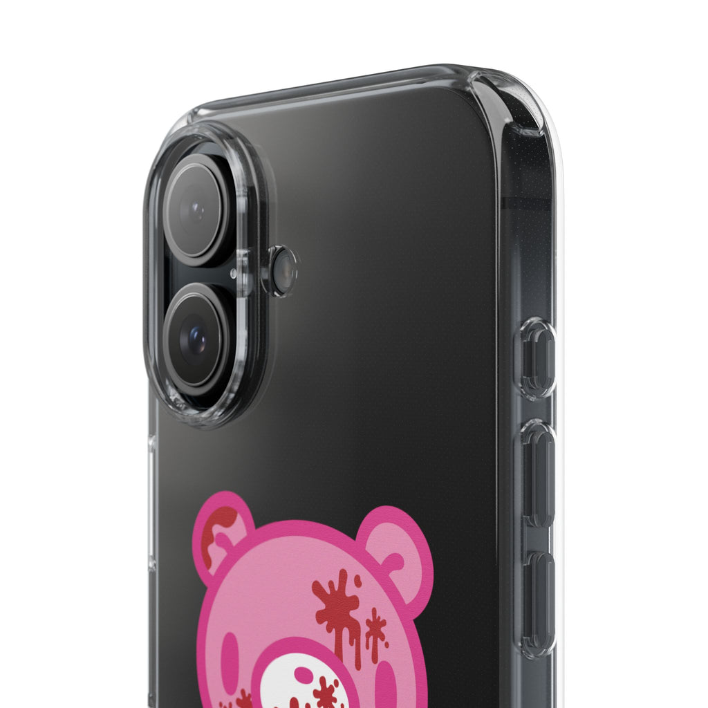 Pink Gloomy Bear Bloody - Clear Phone Case