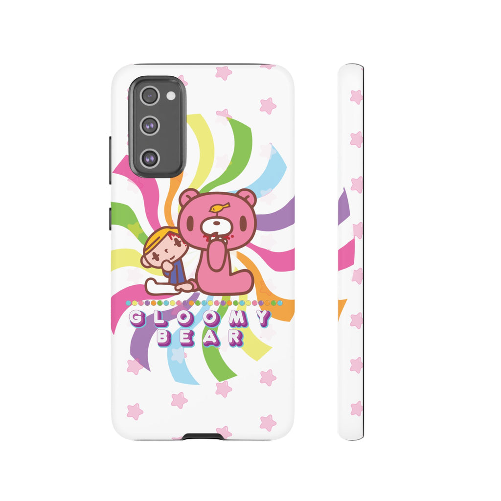 Swirly Rainbow Gloomy Bear - Tough Phone Case