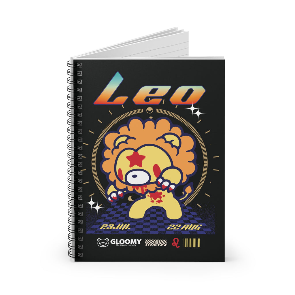 Leo Zodiac Gloomy Bear Spiral Notebook