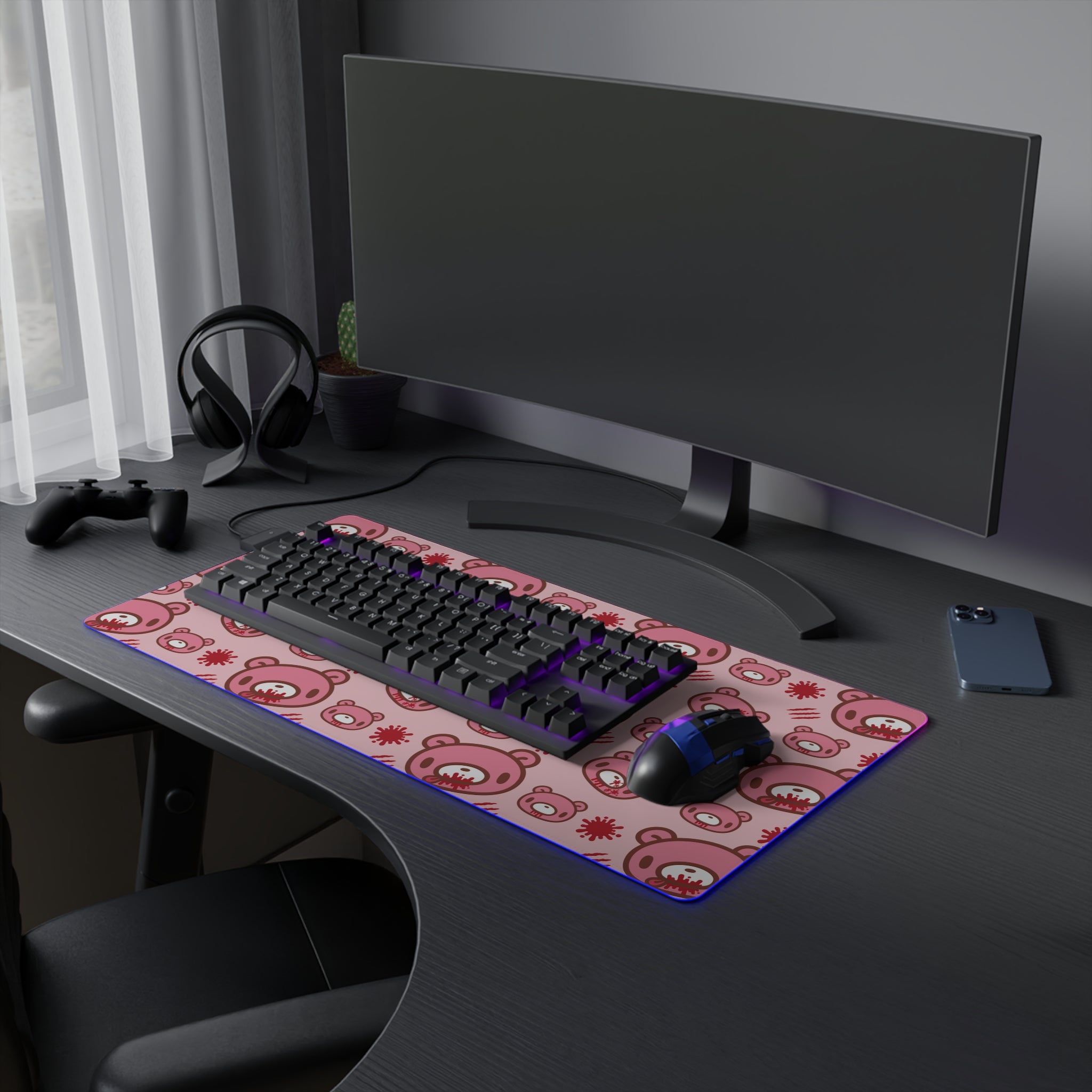 Gloomy Bear LED Gaming Mouse Pad