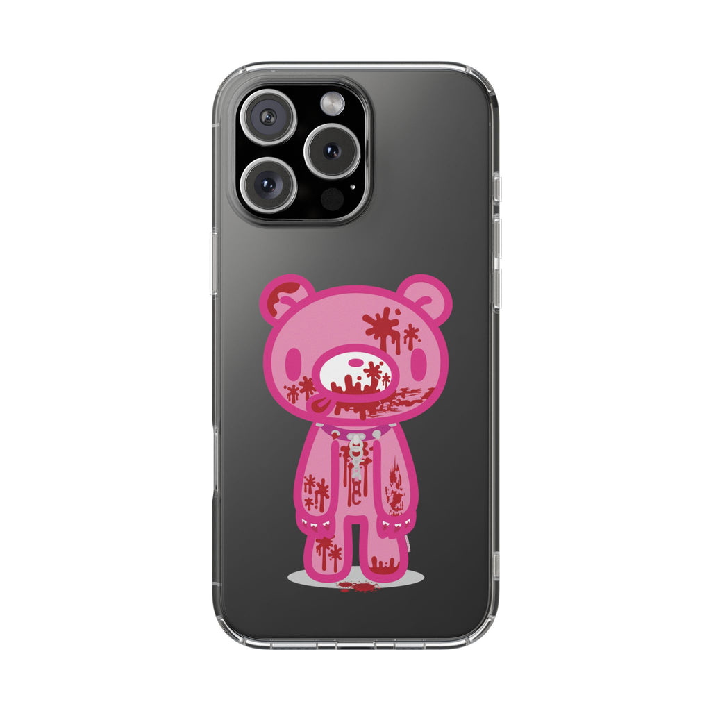 Pink Gloomy Bear Bloody - Clear Phone Case