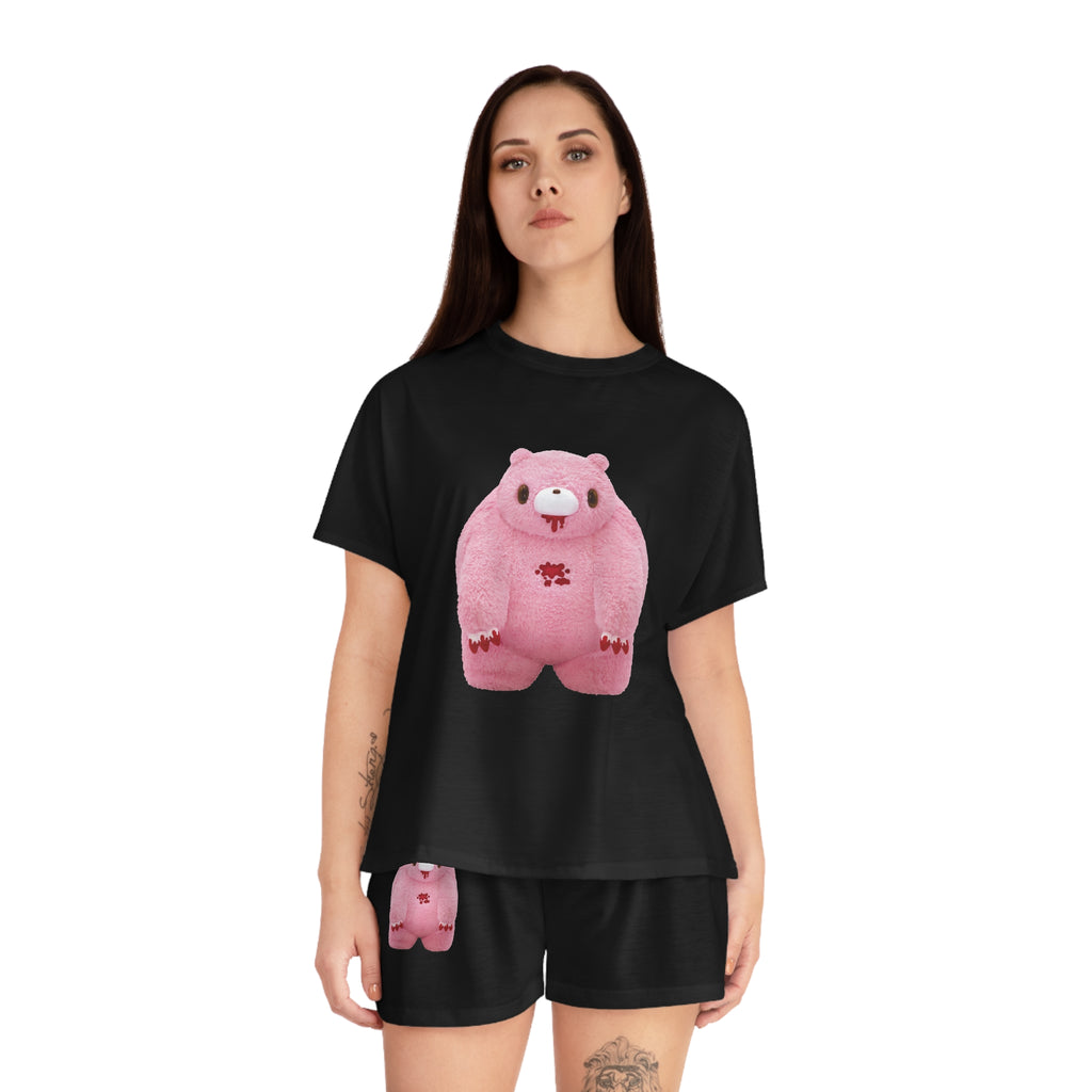 Chubby Gloomy Bear Y2K - Women's Short Pajama Set (AOP)