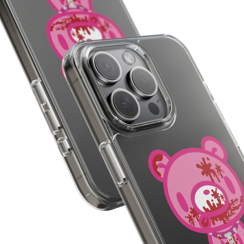 Pink Gloomy Bear Bloody - Clear Phone Case