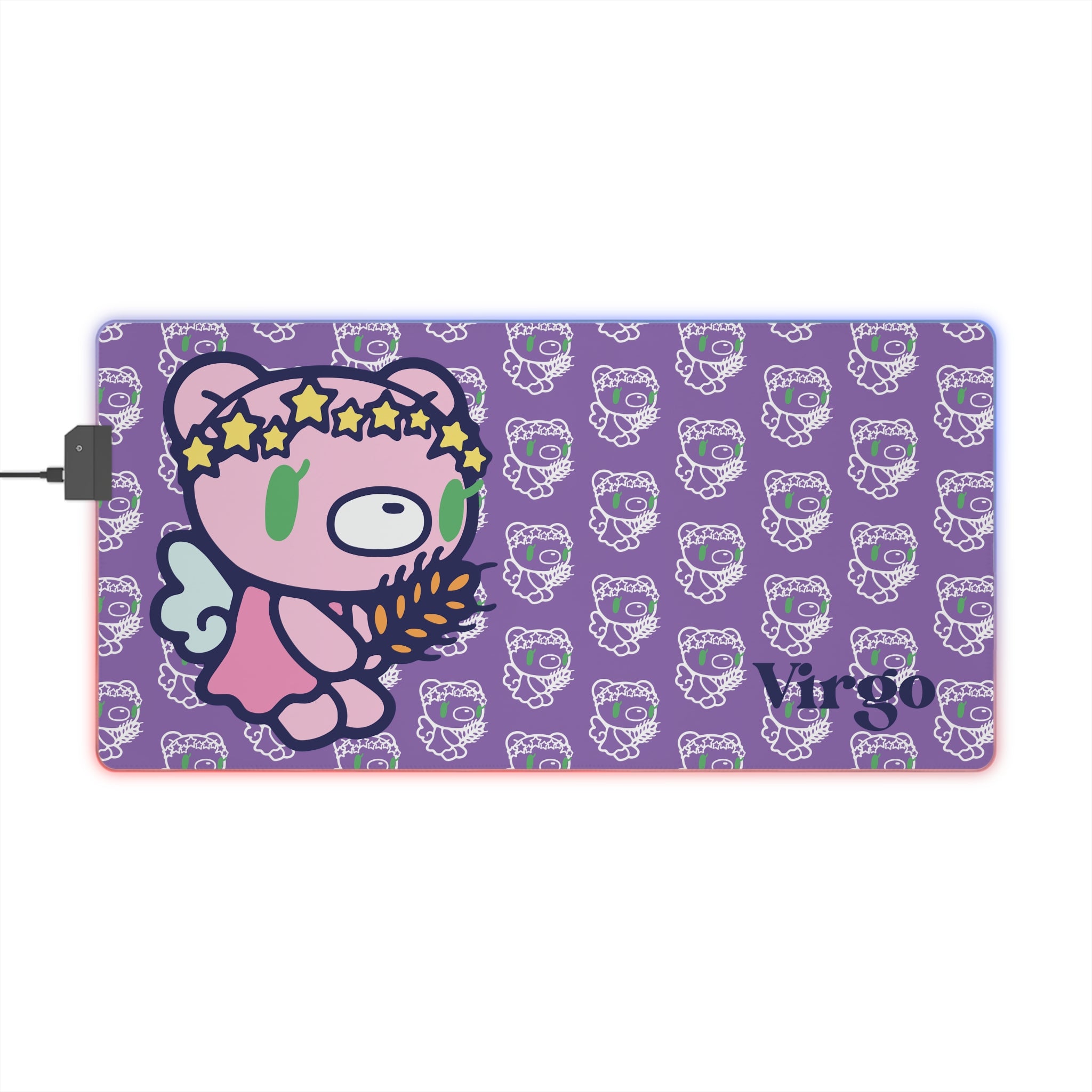 Virgo Zodiac gloomy bear LED Gaming Mouse Pad