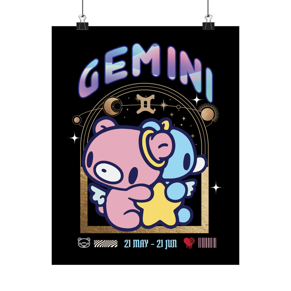 Gloomy gemini Zodiac Satin Posters (300gsm)