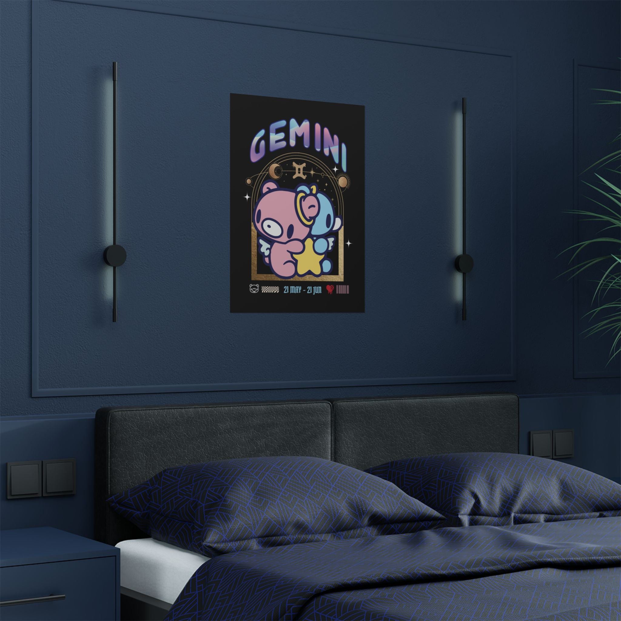 Gloomy gemini Zodiac Satin Posters (300gsm)