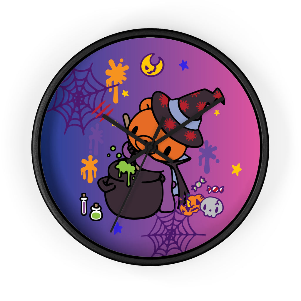 Gloomy Bear Halloween Witch Wall Clock - 2024