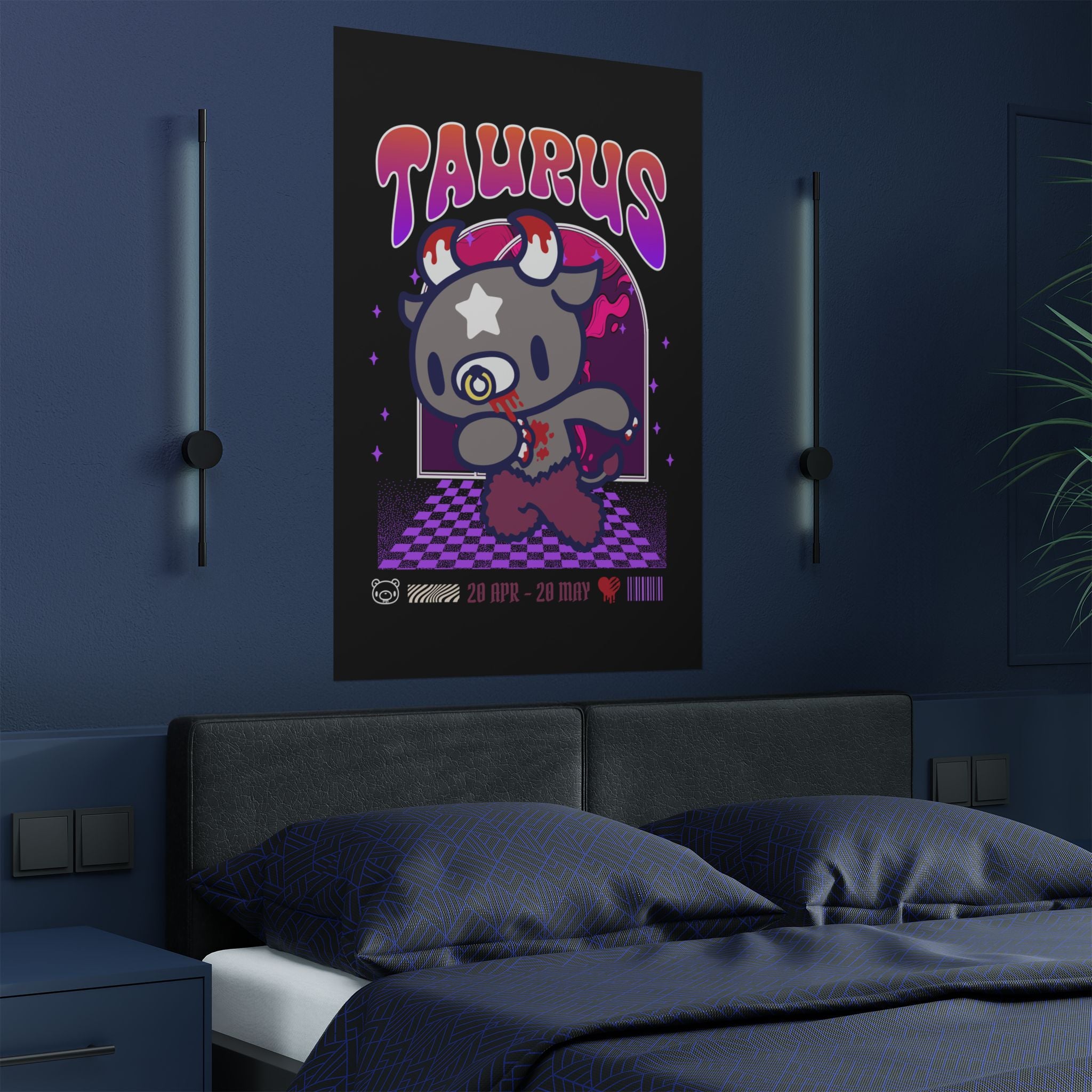 Gloomy Taurus Zodiac Satin Posters (300gsm)
