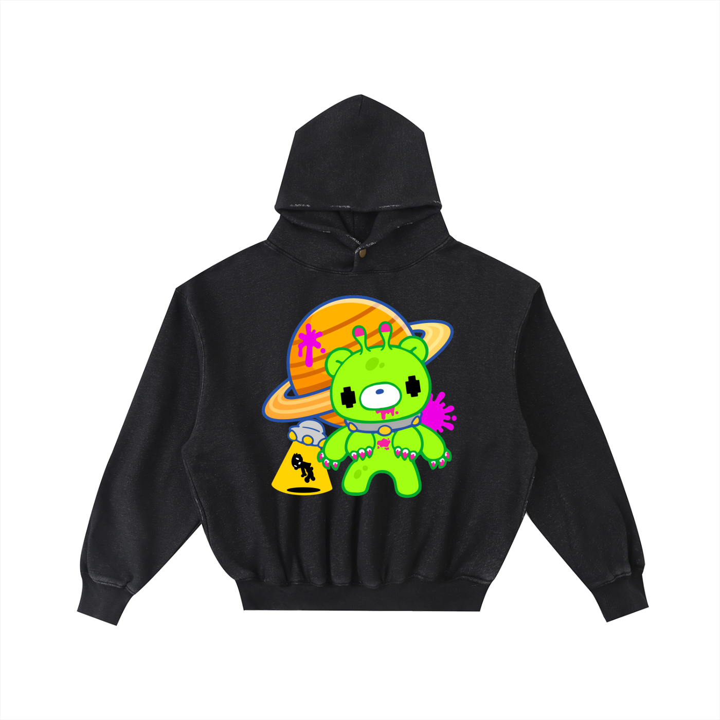 Alien Gloomy  Washed Fleece Hoodie