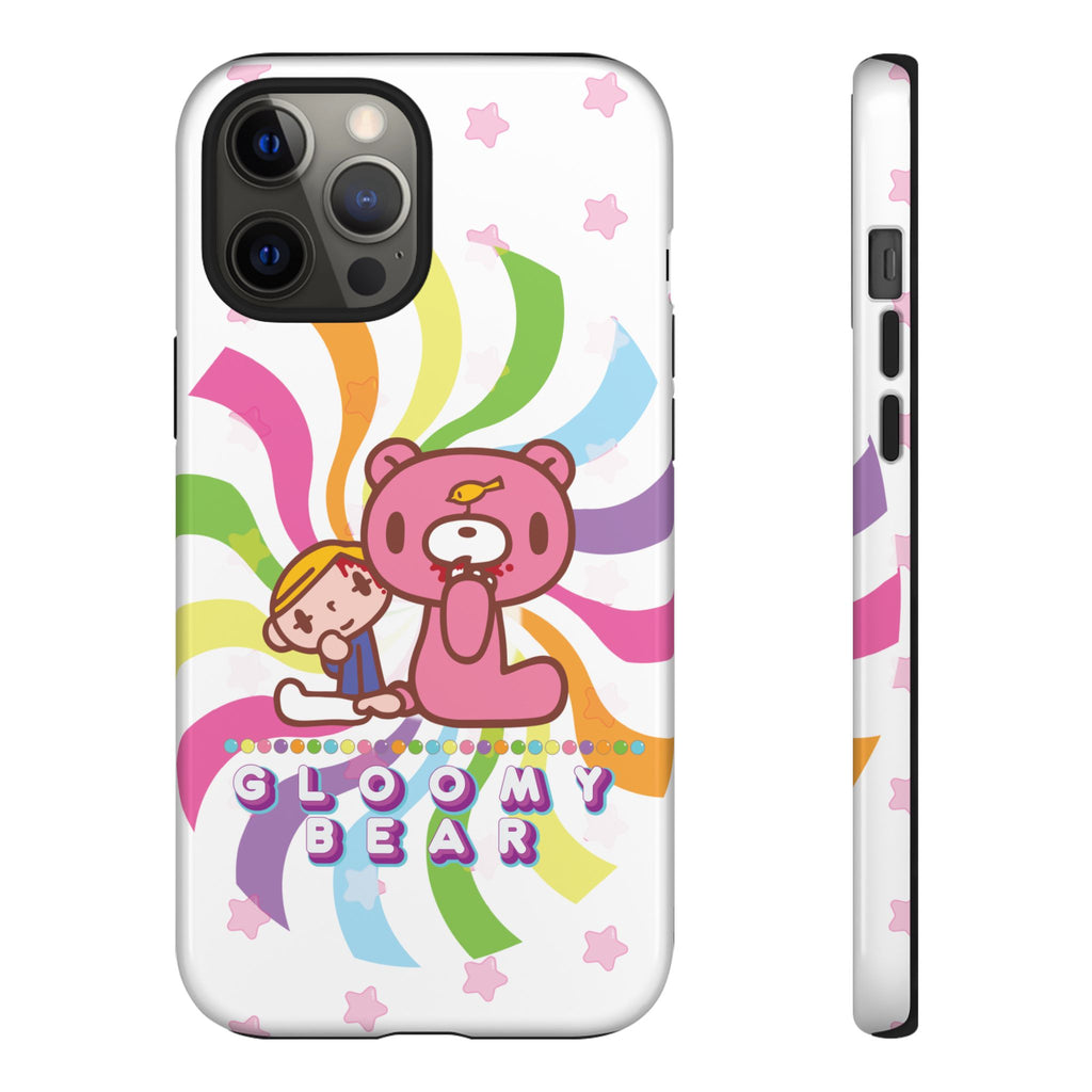 Swirly Rainbow Gloomy Bear - Tough Phone Case