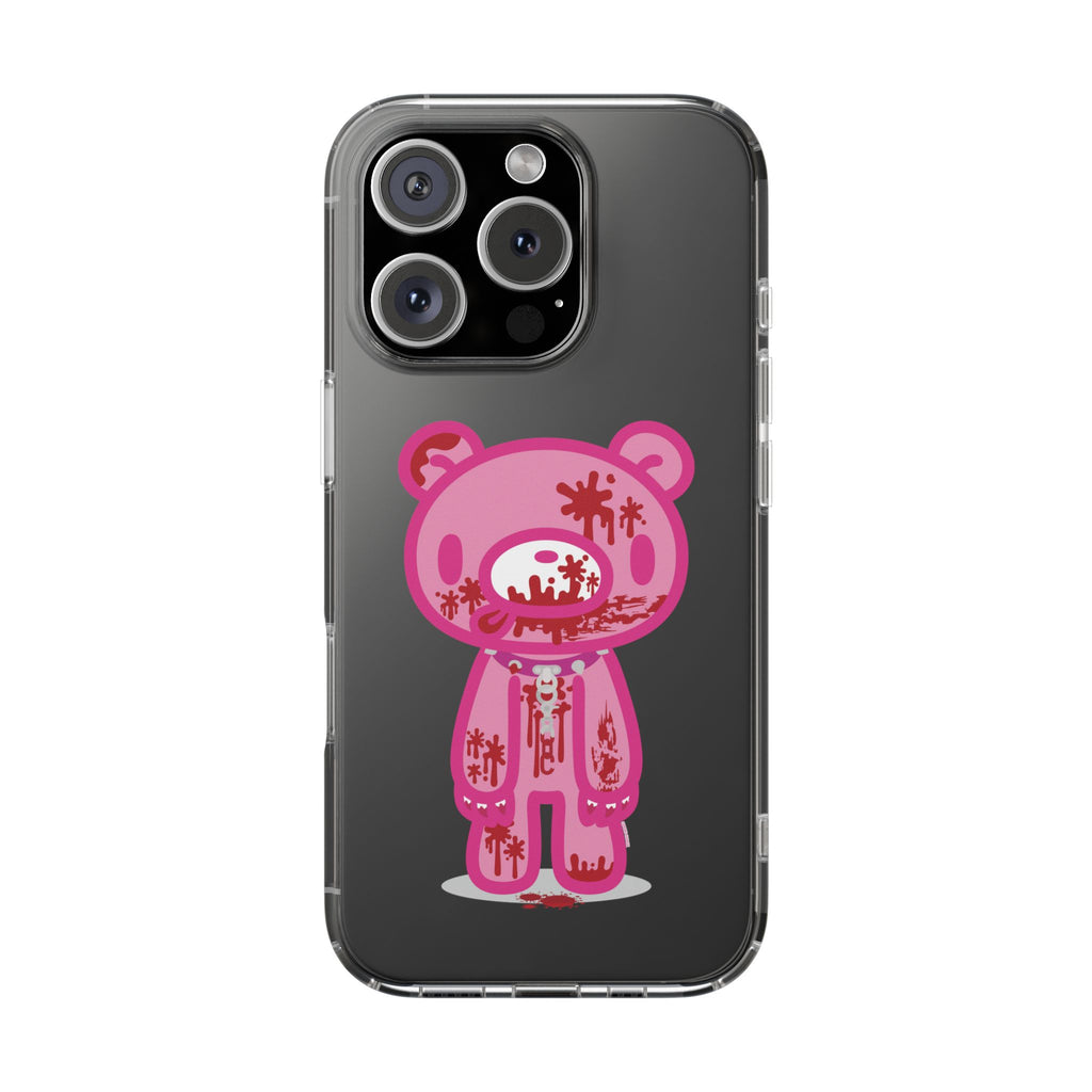 Pink Gloomy Bear Bloody - Clear Phone Case