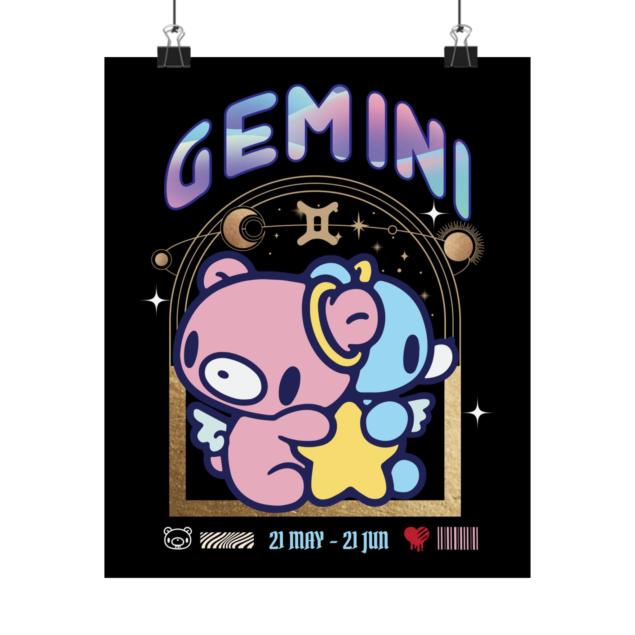 Gloomy gemini Zodiac Satin Posters (300gsm)