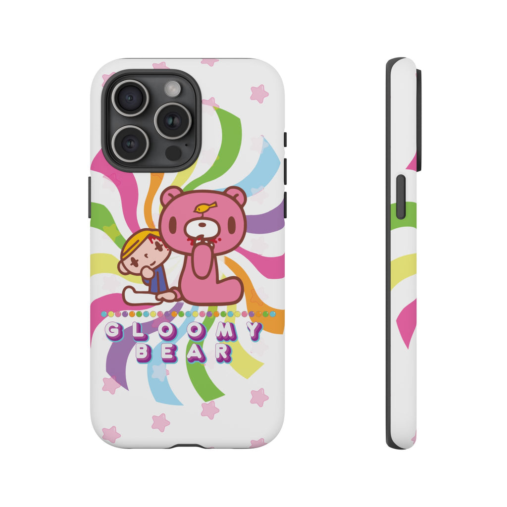 Swirly Rainbow Gloomy Bear - Tough Phone Case