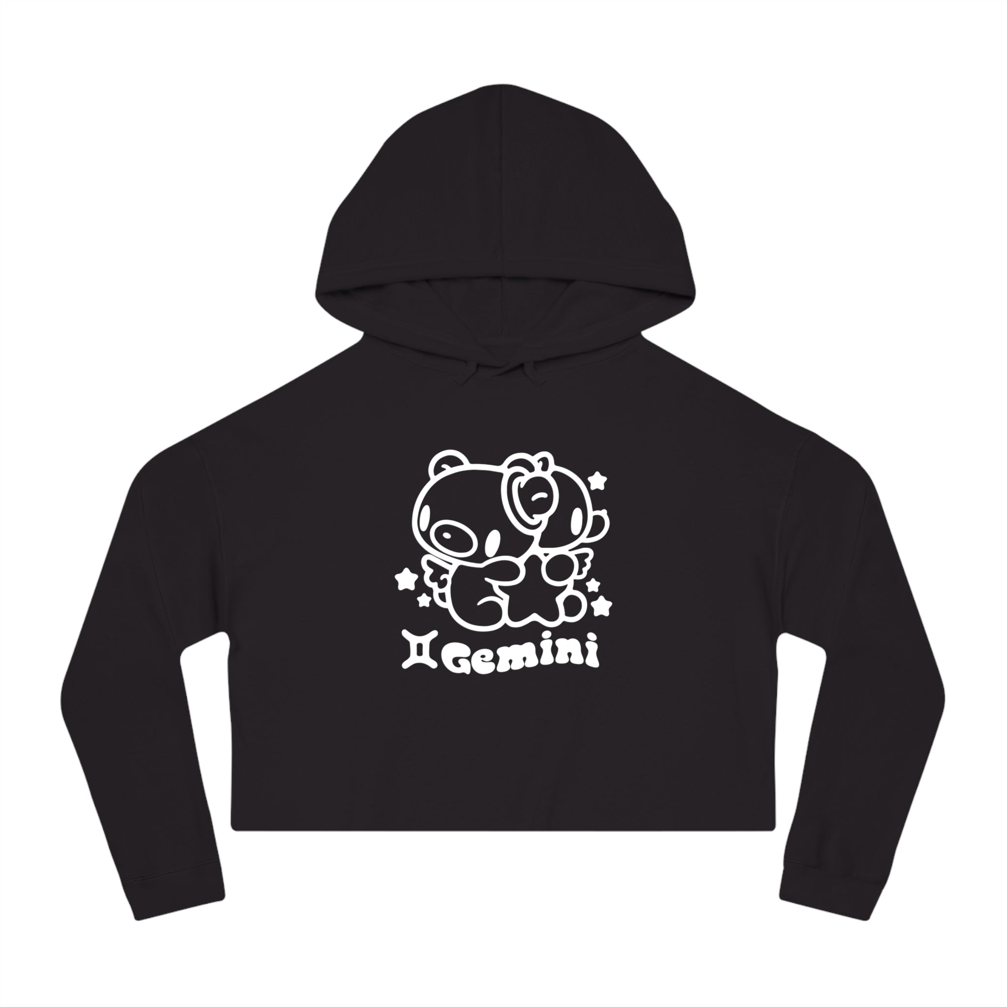 gloomy Gemini Zodiac Women’s Cropped Hooded Sweatshirt