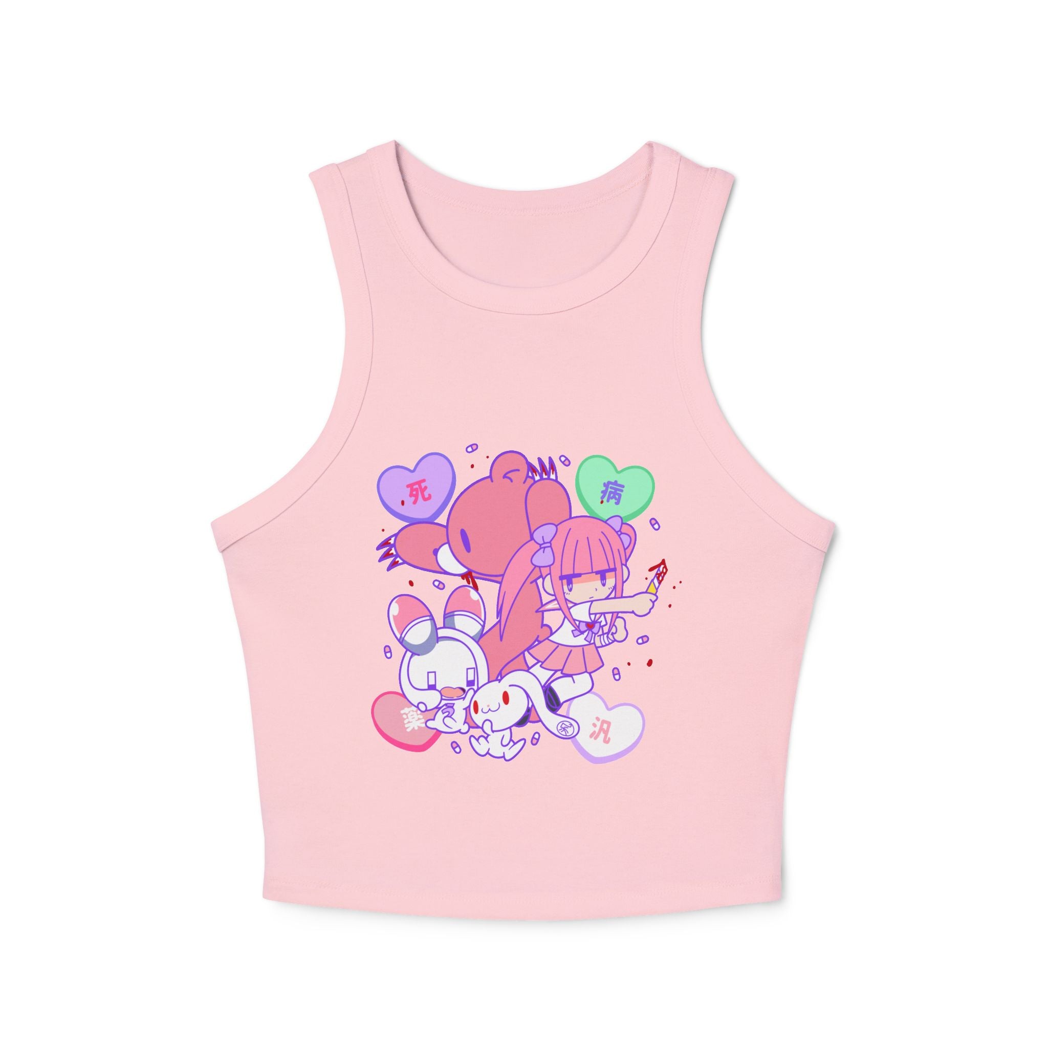 Menhera x Gloomy Bear Women's Micro Rib Racer Tank Top