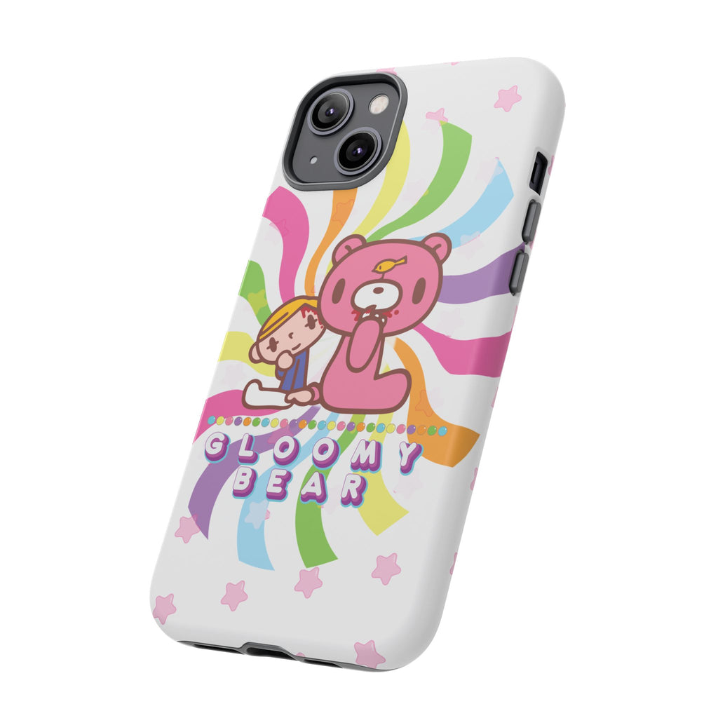 Swirly Rainbow Gloomy Bear - Tough Phone Case