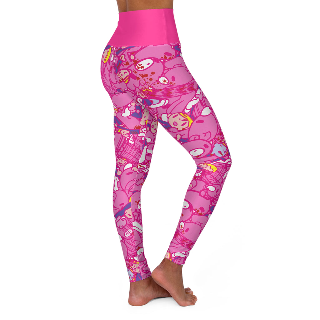 Gloomy Chaos [Pink] - High Waisted Yoga Leggings