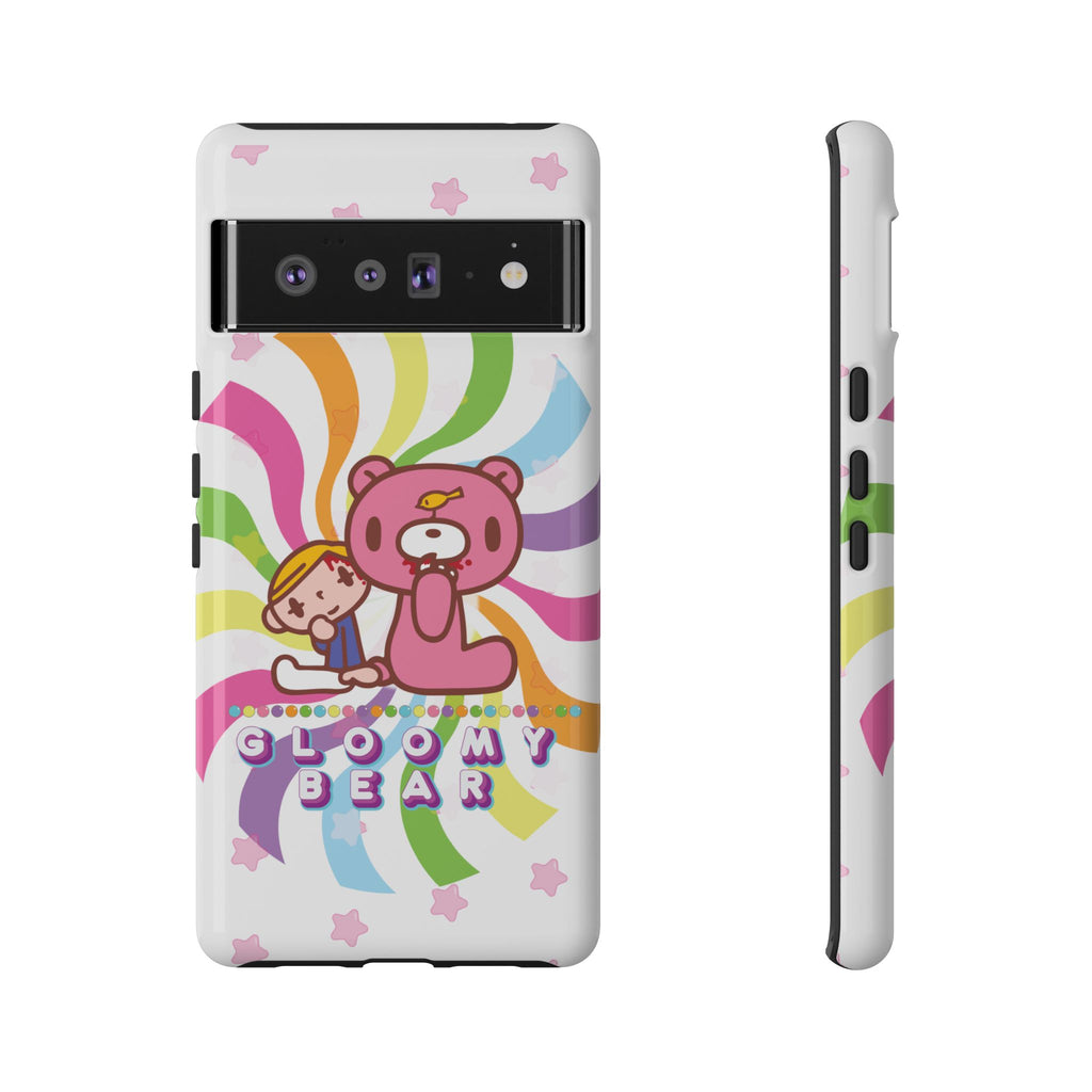 Swirly Rainbow Gloomy Bear - Tough Phone Case