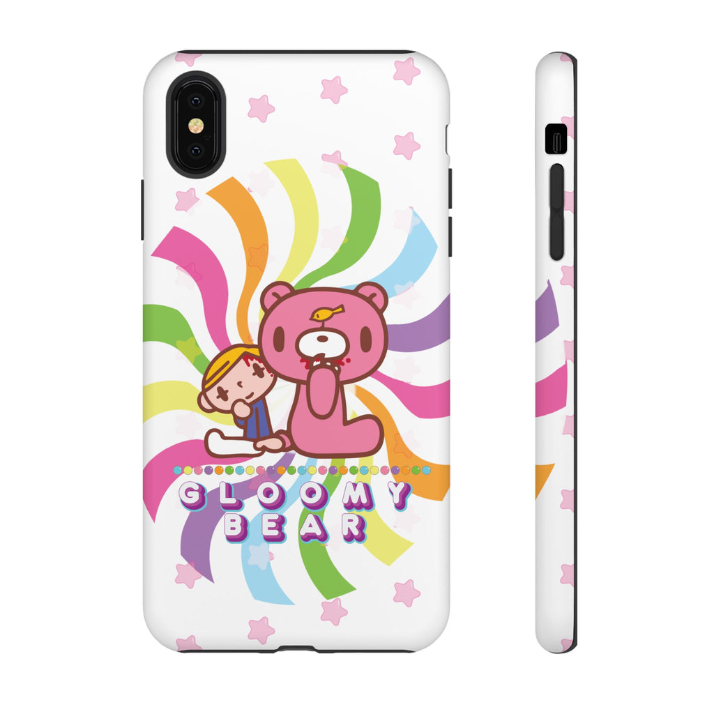 Swirly Rainbow Gloomy Bear - Tough Phone Case