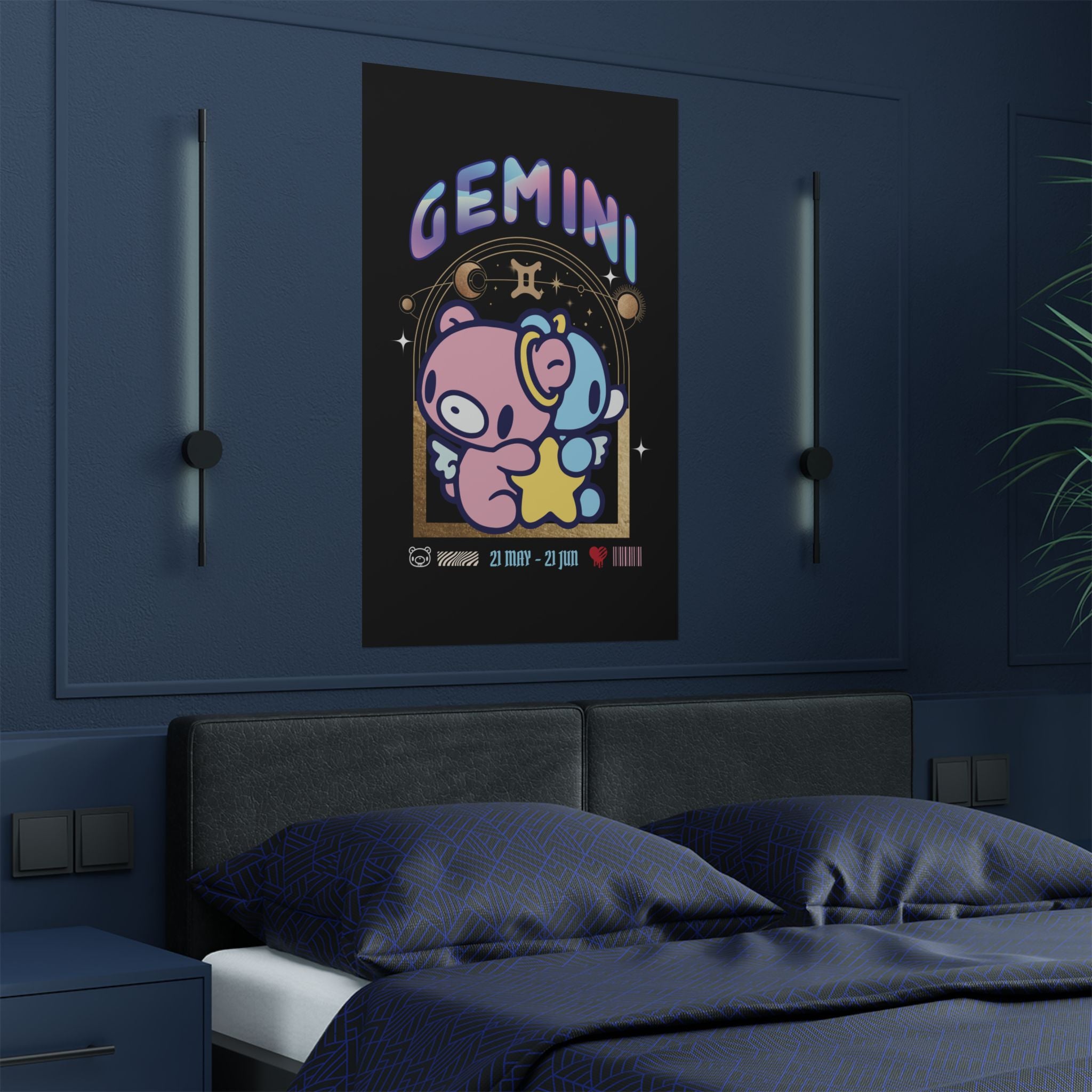 Gloomy gemini Zodiac Satin Posters (300gsm)