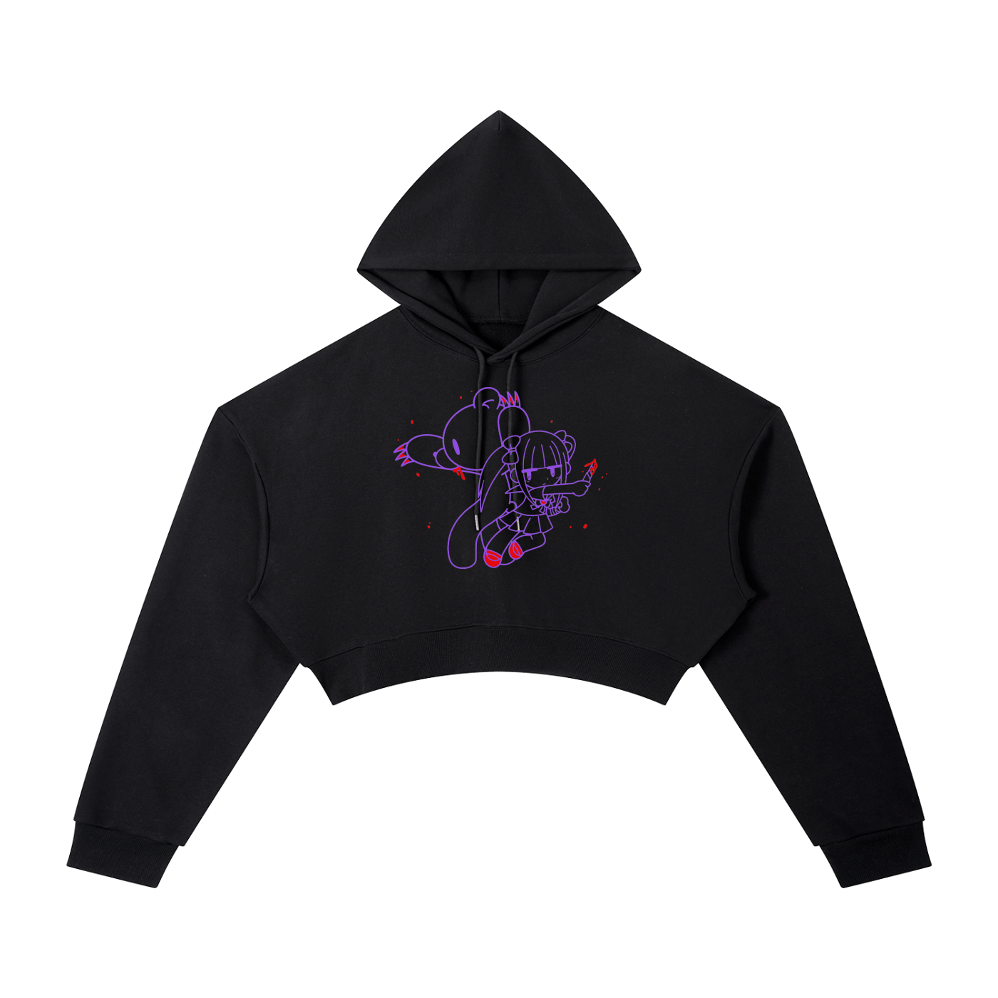 Menhera x Gloomy Cropped Hoodie