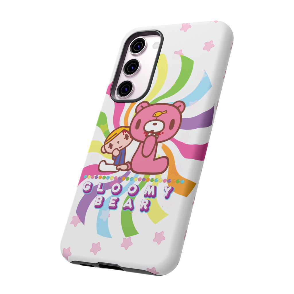 Swirly Rainbow Gloomy Bear - Tough Phone Case