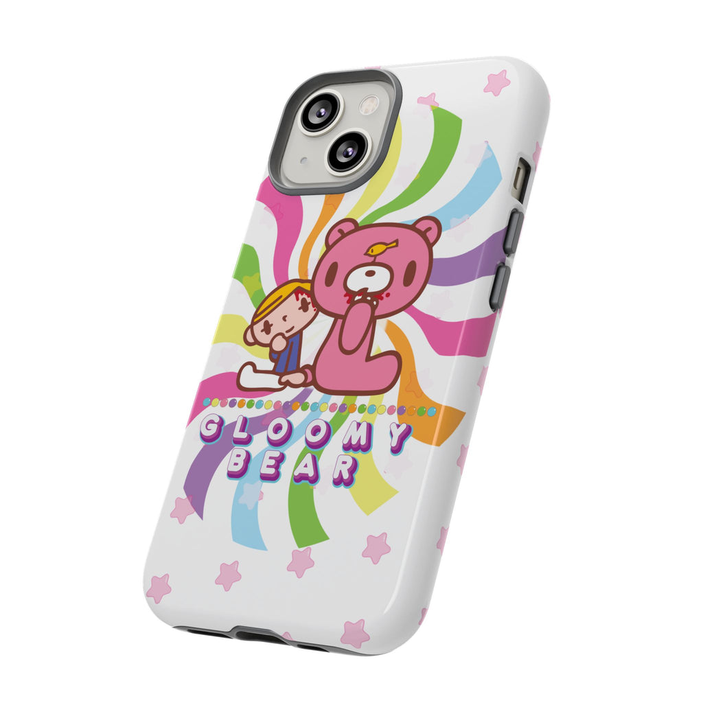 Swirly Rainbow Gloomy Bear - Tough Phone Case