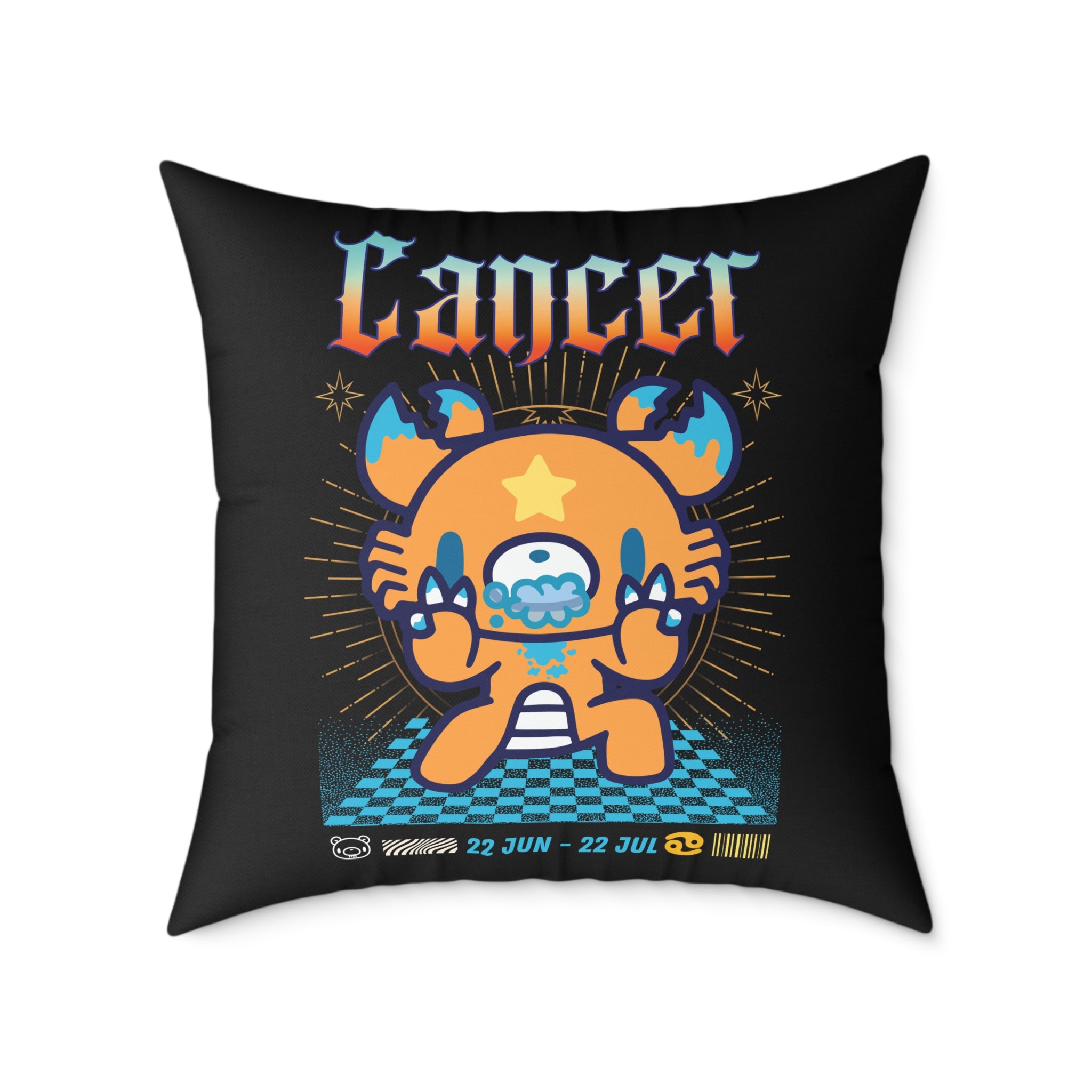 Gloomy Cancer Zodiac Square Poly Canvas Pillow