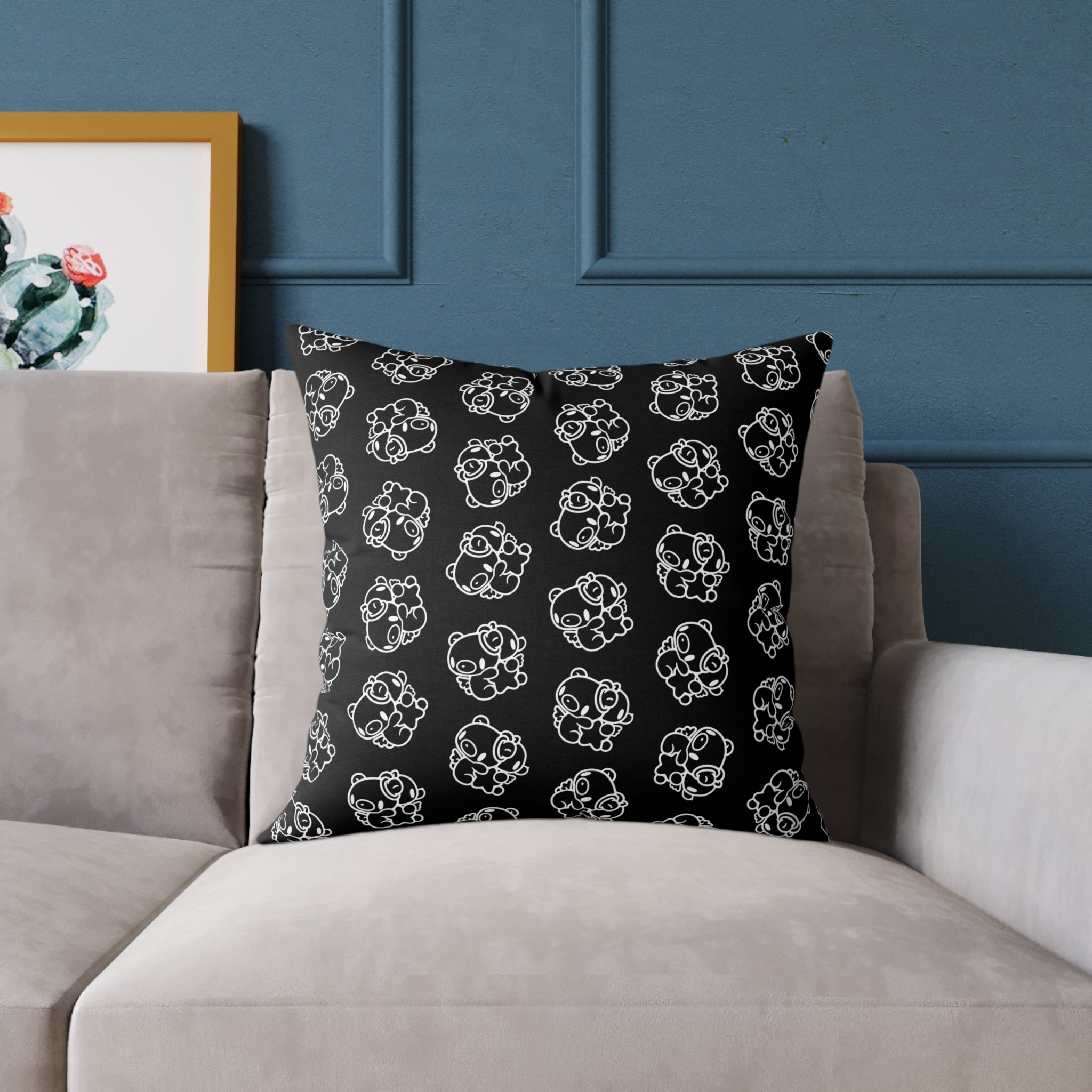 Gloomy Gemini Zodiac Square Poly Canvas Pillow