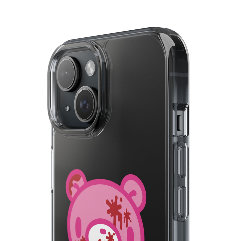 Pink Gloomy Bear Bloody - Clear Phone Case