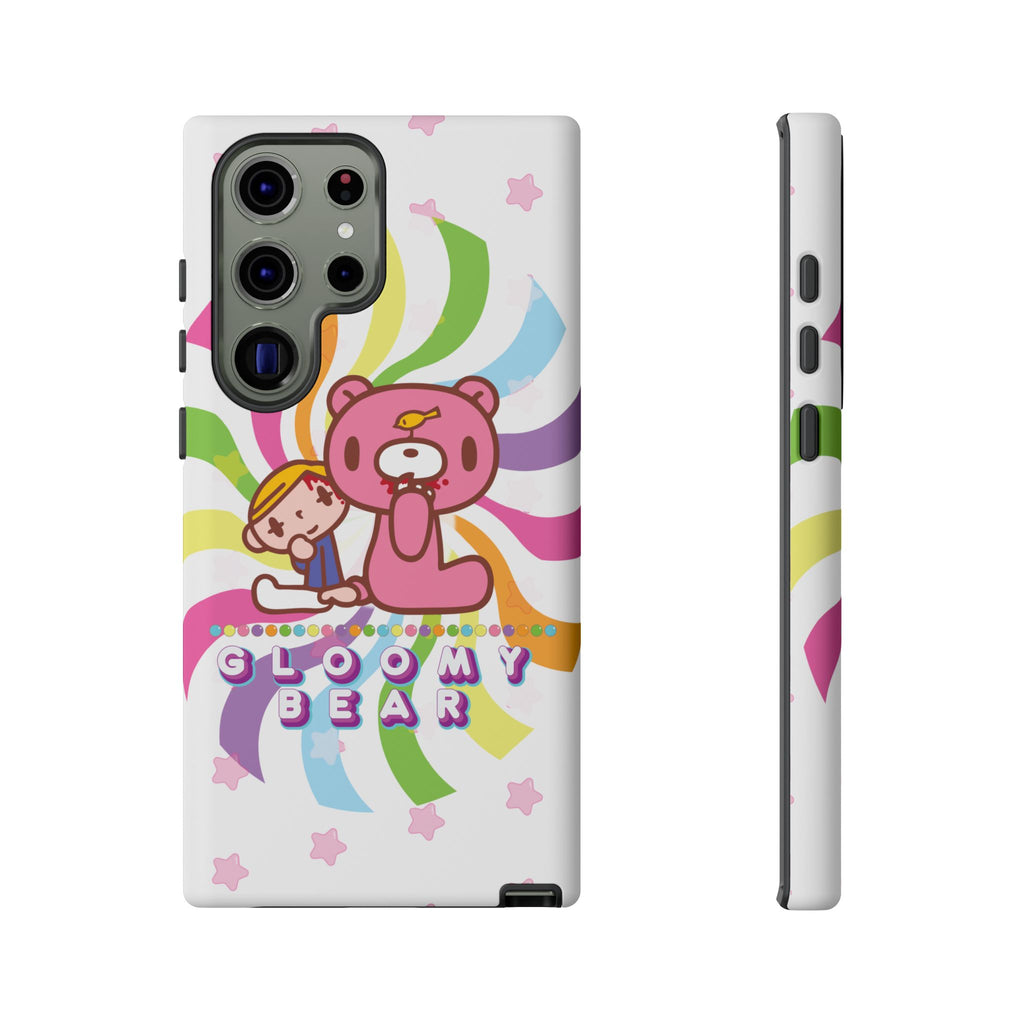 Swirly Rainbow Gloomy Bear - Tough Phone Case