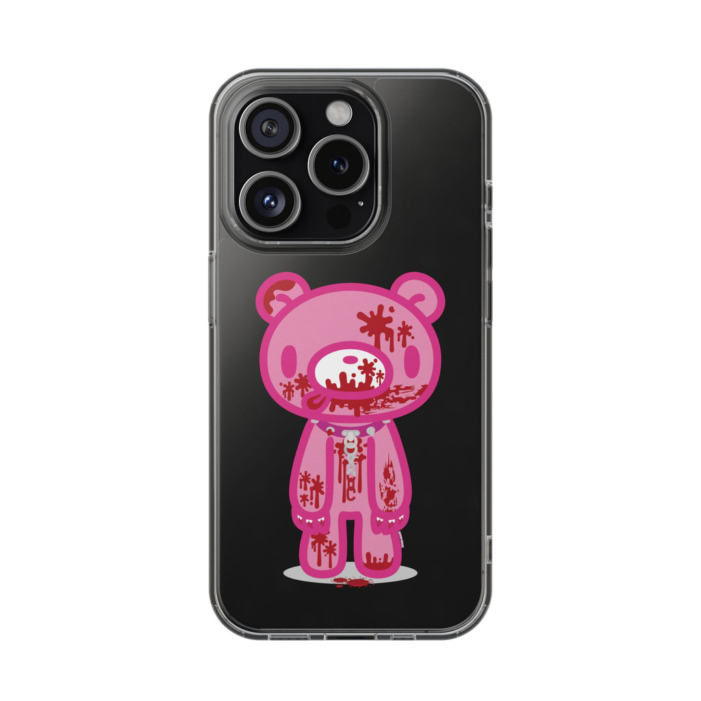 Pink Gloomy Bear Bloody - Clear Phone Case