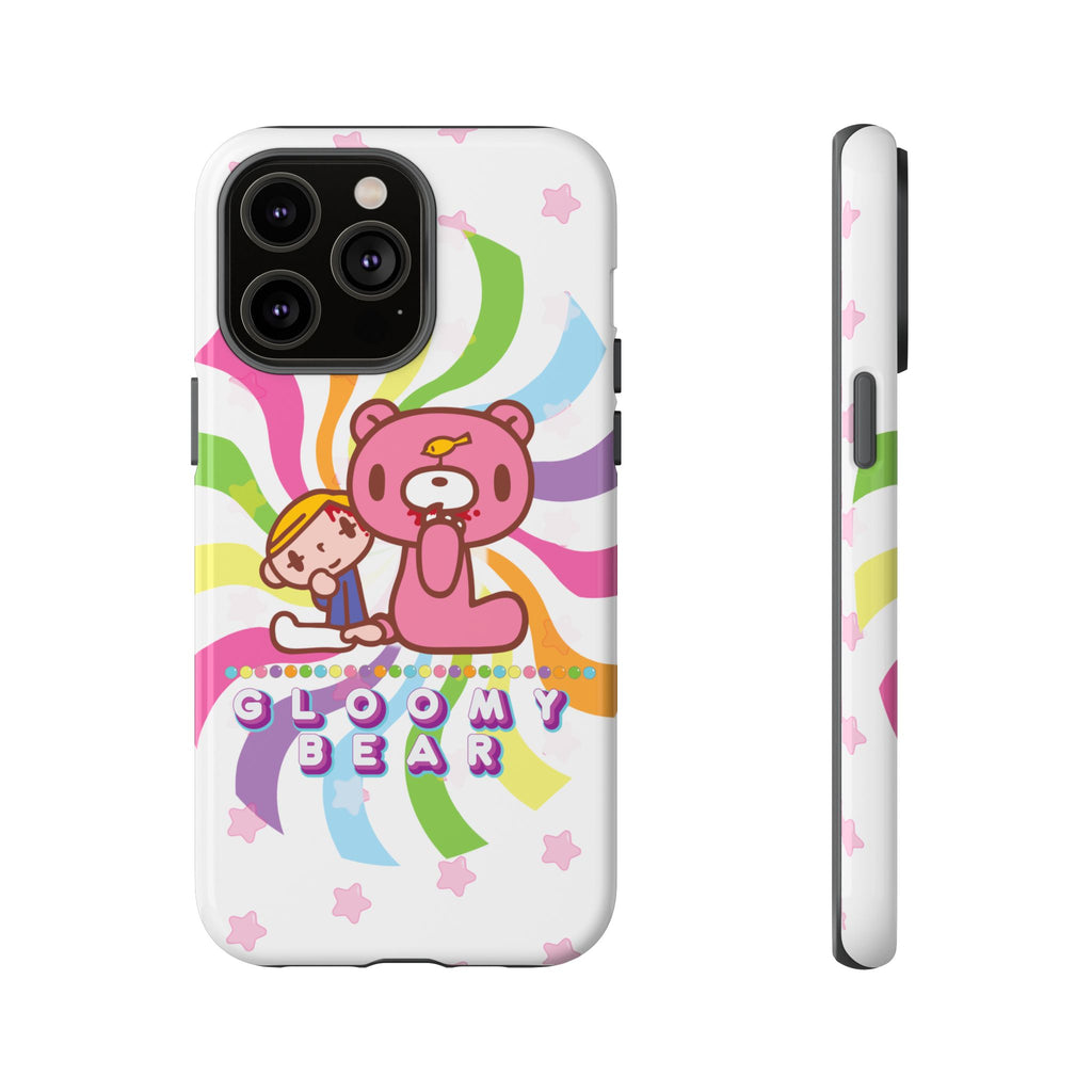 Swirly Rainbow Gloomy Bear - Tough Phone Case