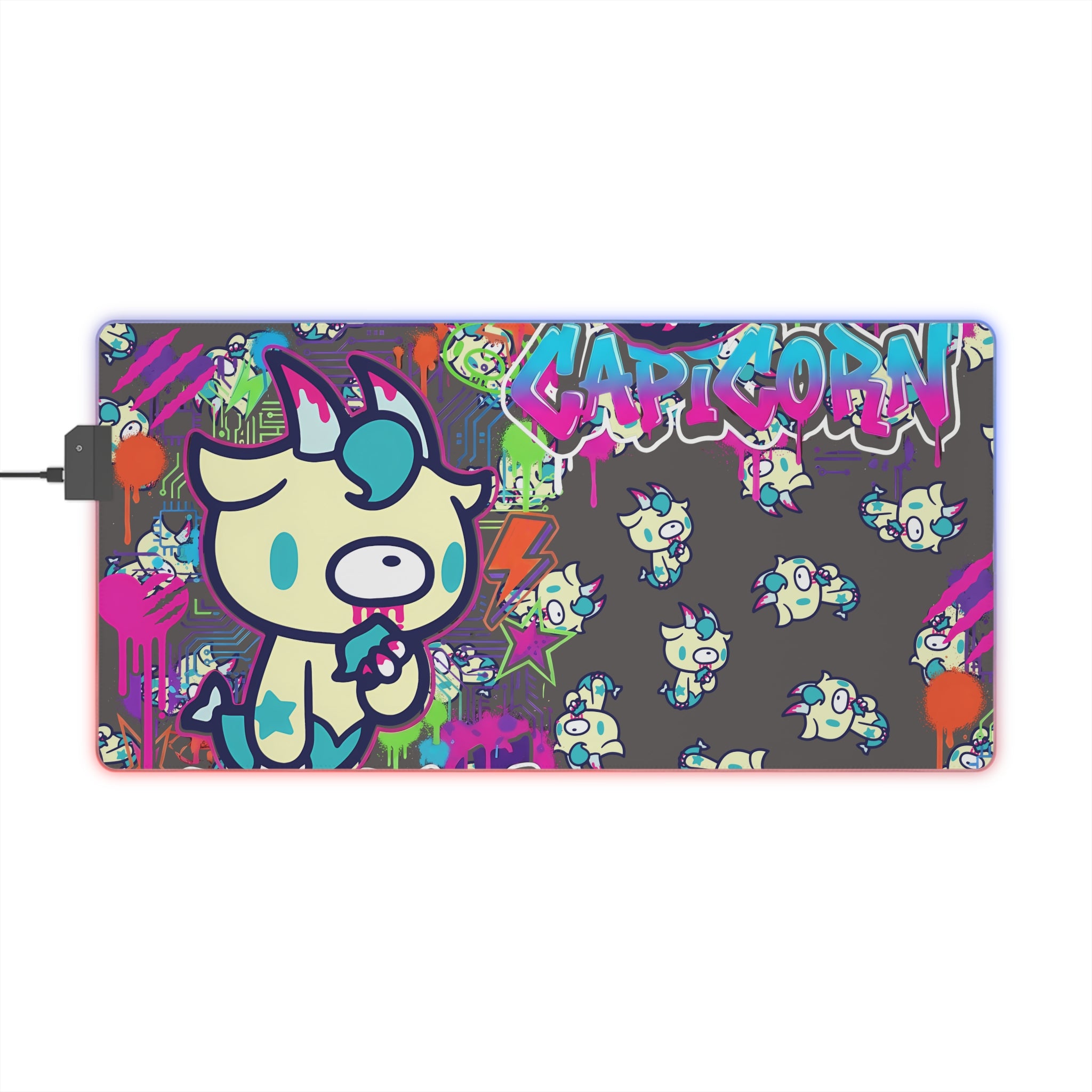 Capicorn Zodiac gloomy bear LED Gaming Mouse Pad