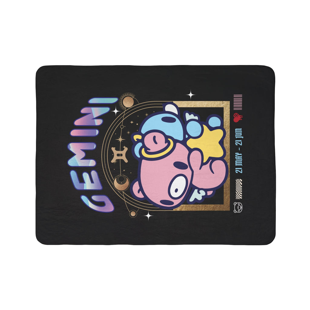 Gloomy Bear gemini Zodiac Fleece Sherpa Blanket