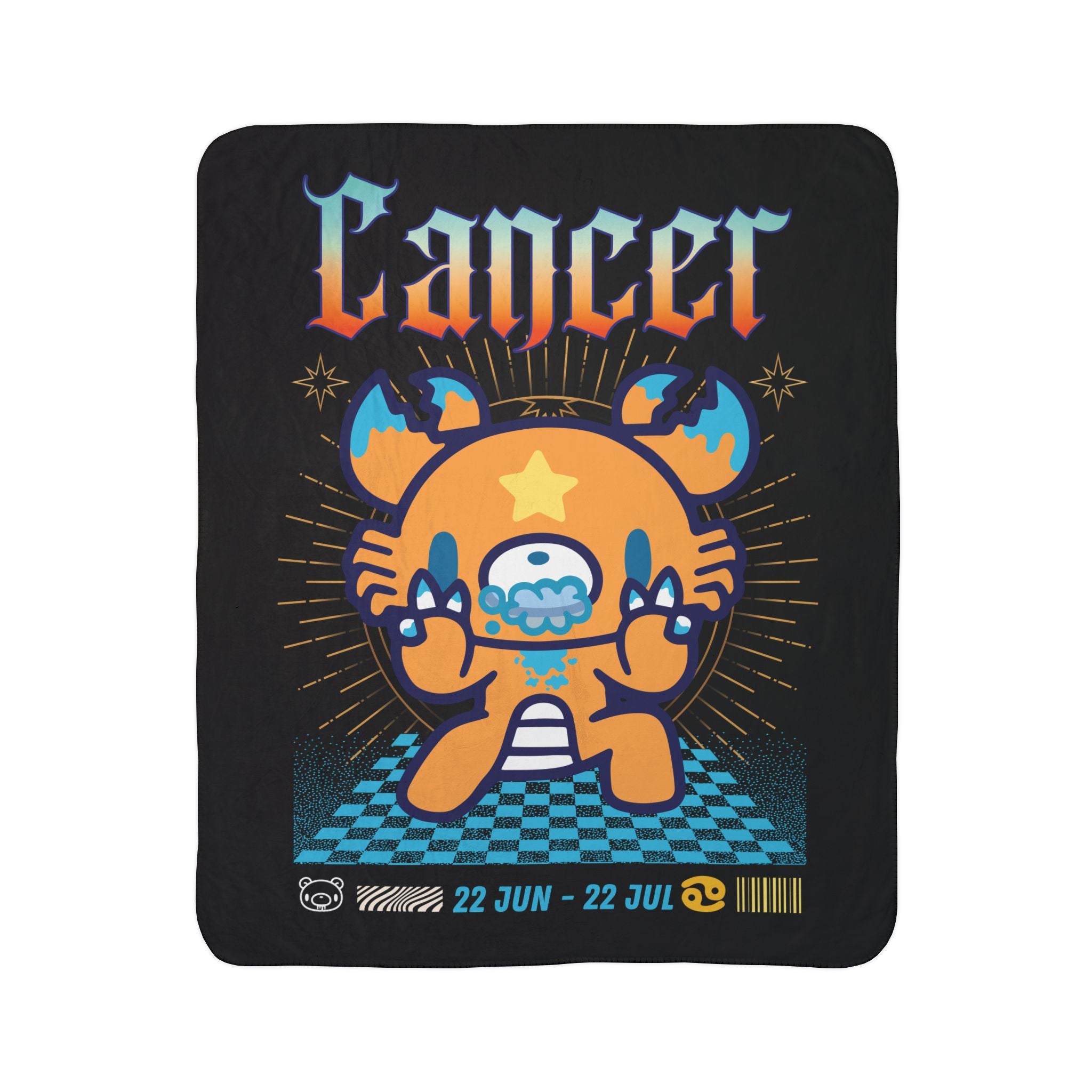 Gloomy Bear Cancer Zodiac Fleece Sherpa Blanket