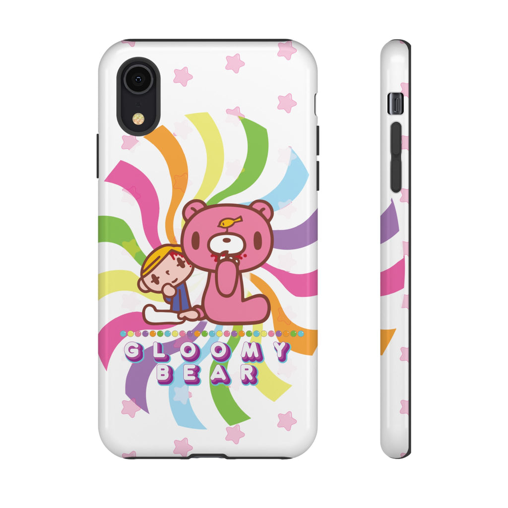 Swirly Rainbow Gloomy Bear - Tough Phone Case