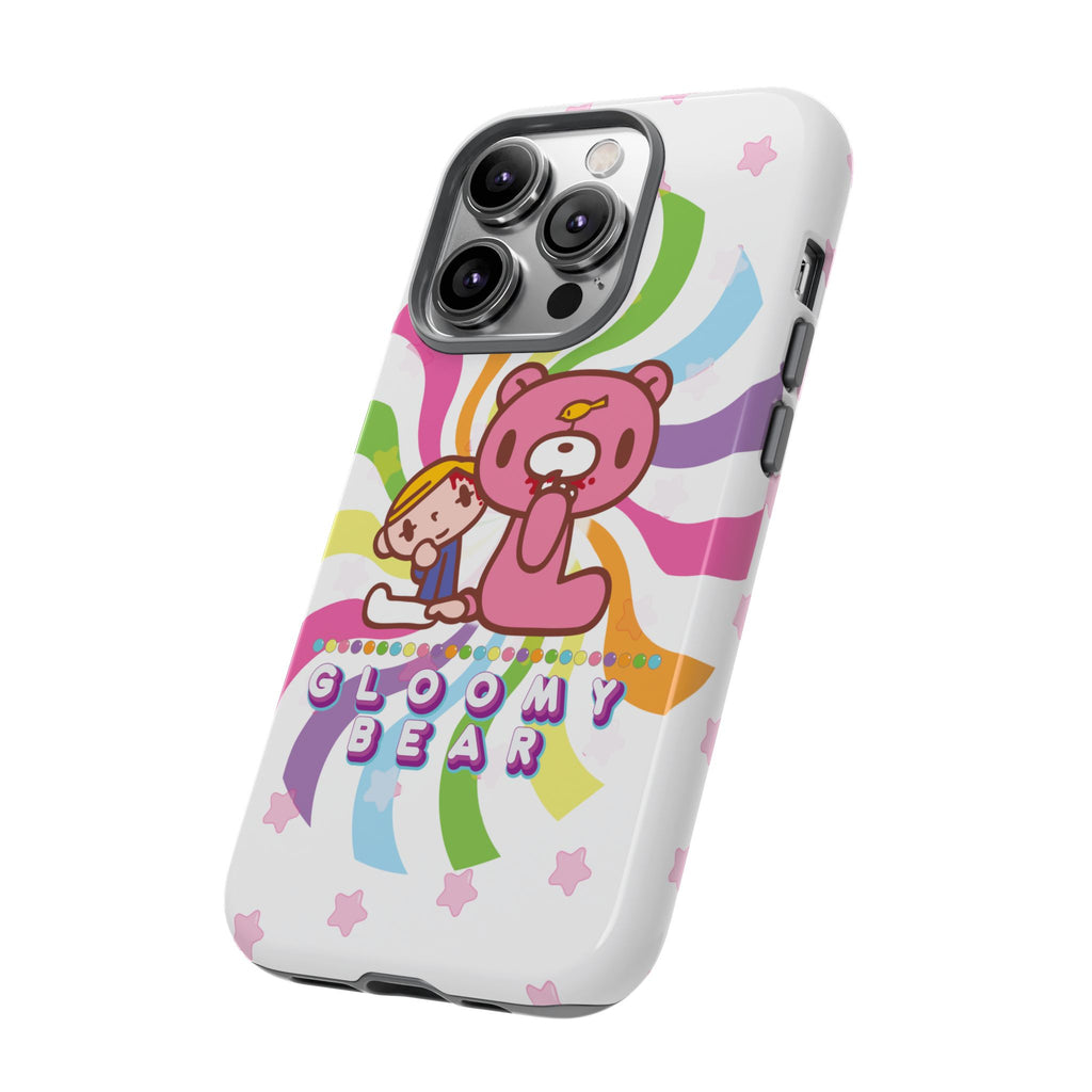 Swirly Rainbow Gloomy Bear - Tough Phone Case