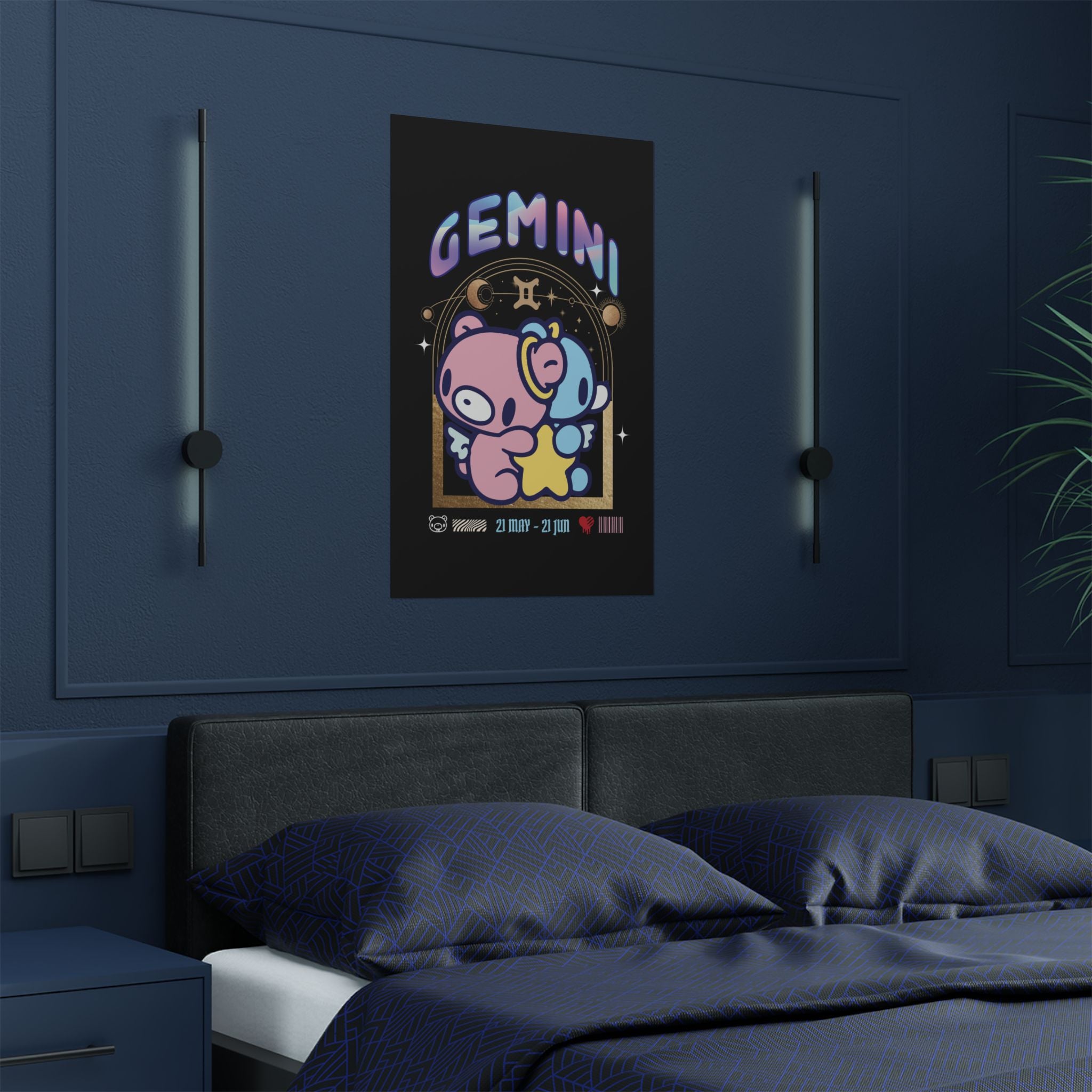 Gloomy gemini Zodiac Satin Posters (300gsm)
