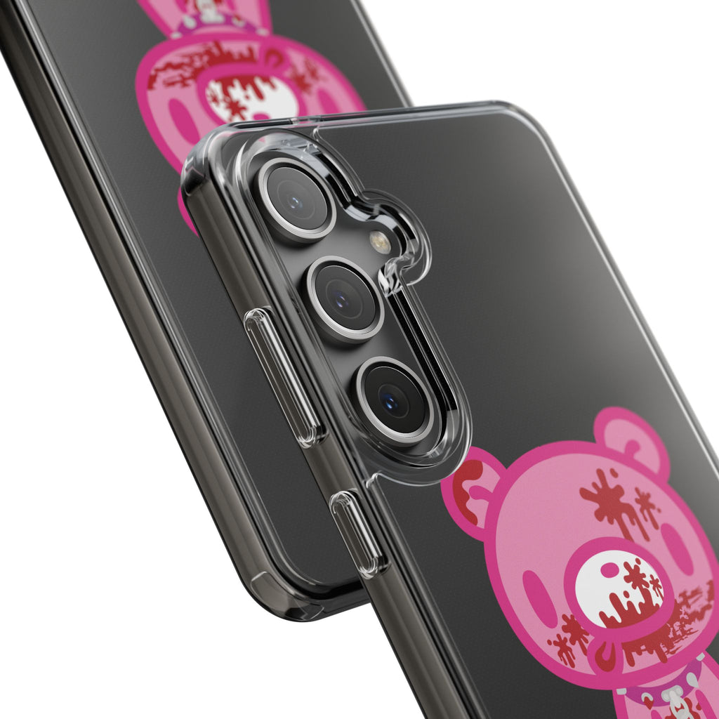 Pink Gloomy Bear Bloody - Clear Phone Case