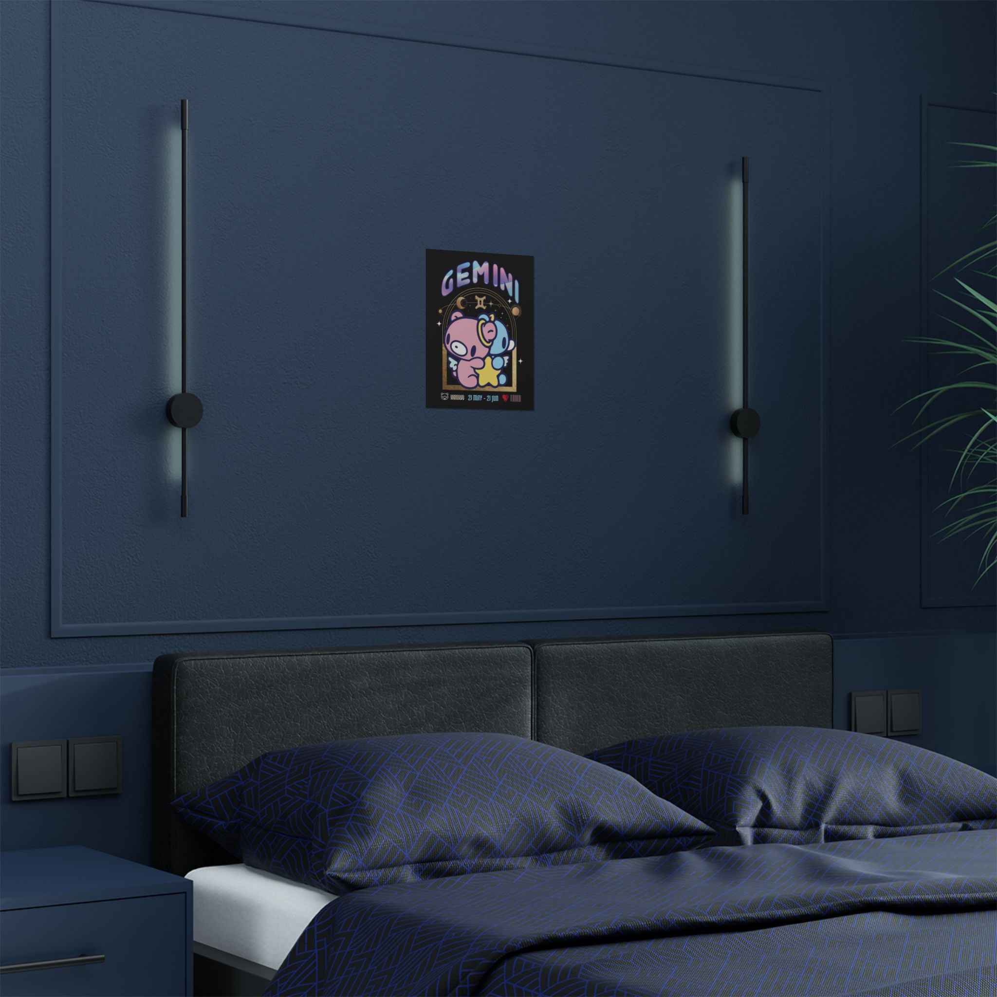 Gloomy gemini Zodiac Satin Posters (300gsm)