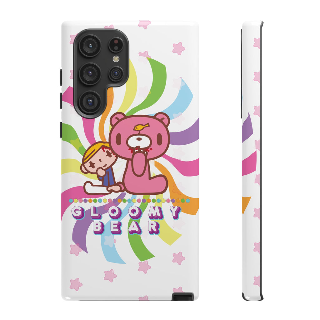 Swirly Rainbow Gloomy Bear - Tough Phone Case