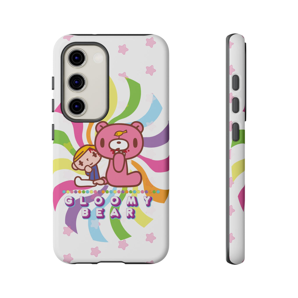 Swirly Rainbow Gloomy Bear - Tough Phone Case