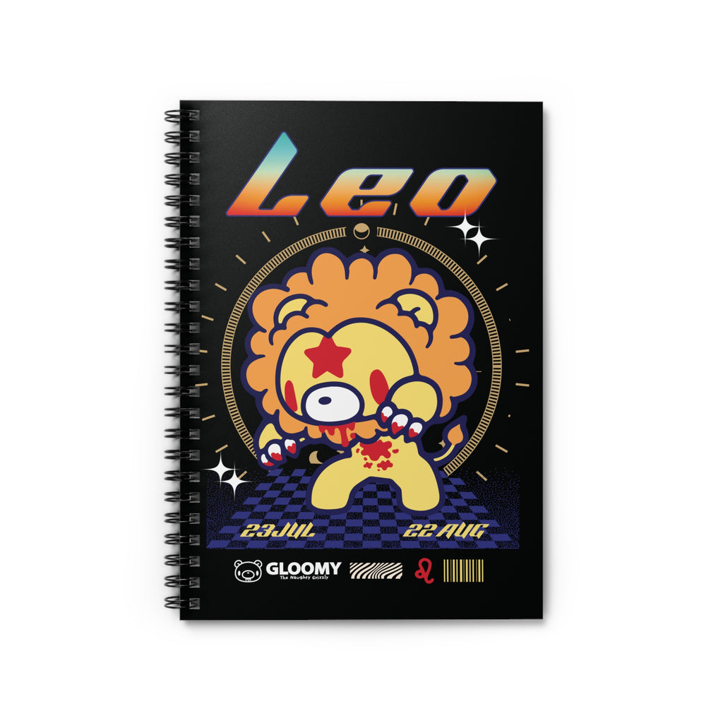 Leo Zodiac Gloomy Bear Spiral Notebook
