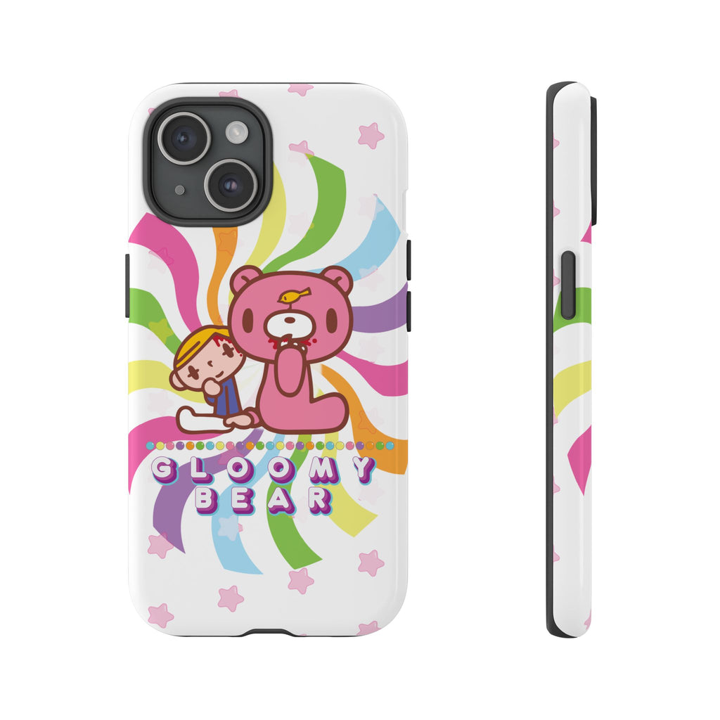 Swirly Rainbow Gloomy Bear - Tough Phone Case