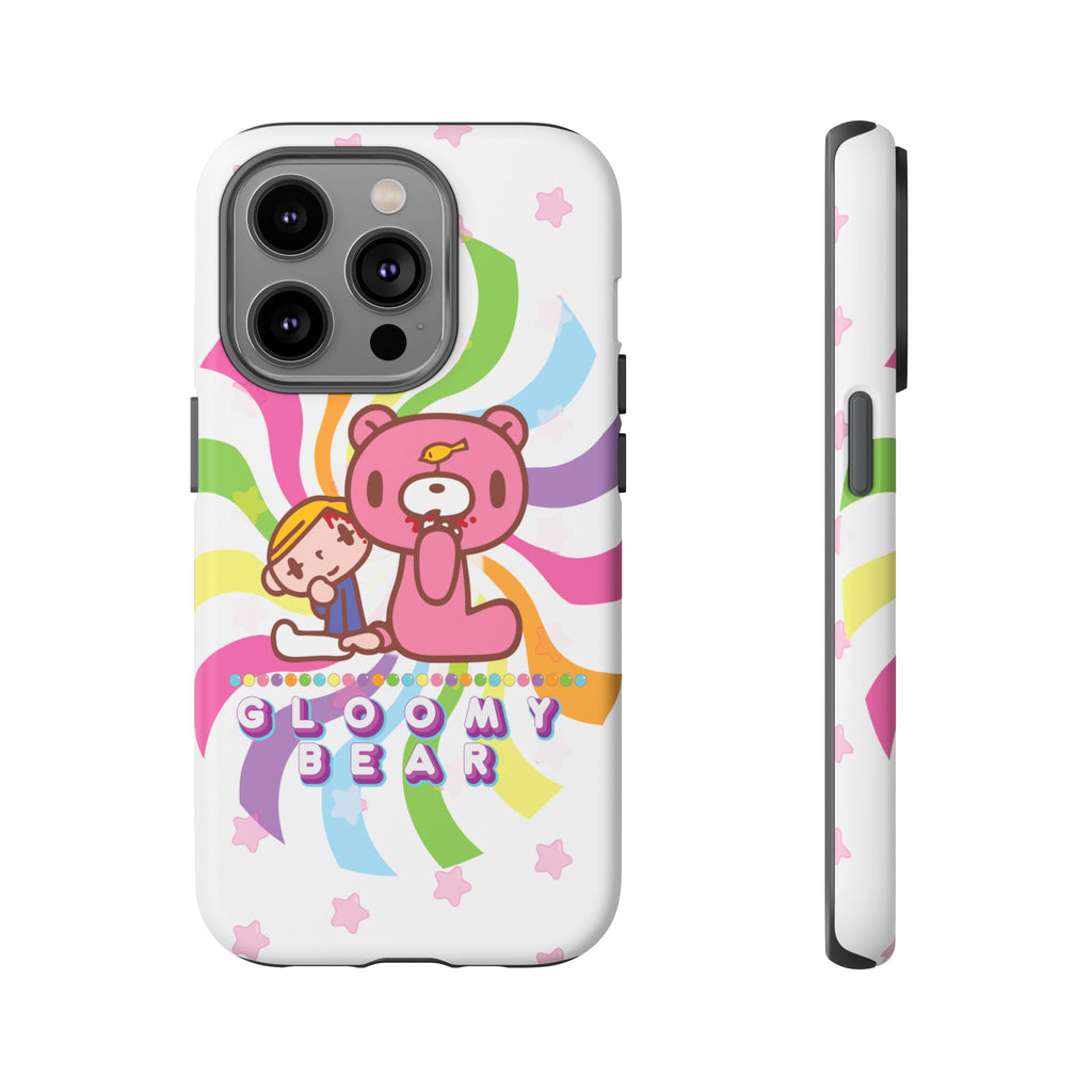 Swirly Rainbow Gloomy Bear - Tough Phone Case