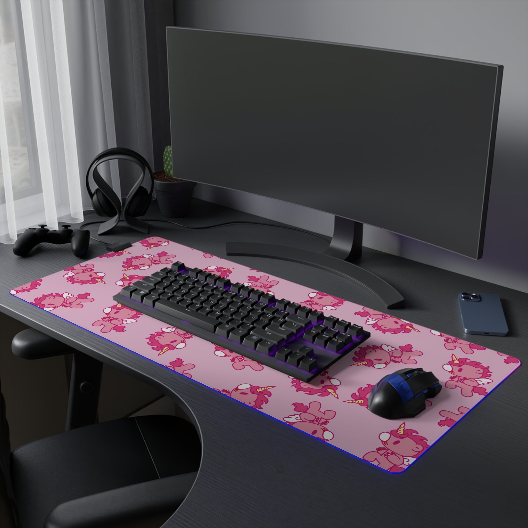 Fire Horse Gloomy Bear LED Gaming Mouse Pad