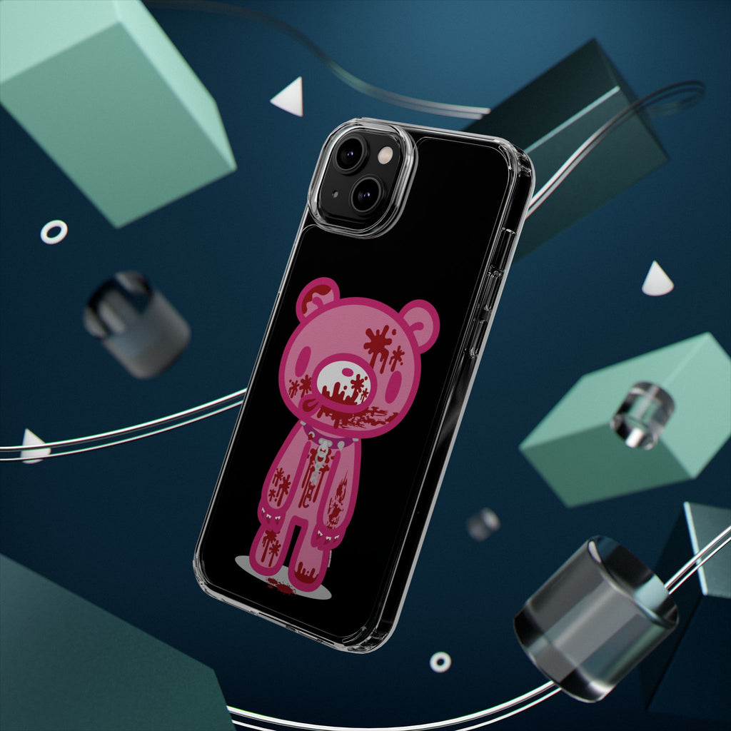 Pink Gloomy Bear Bloody - Clear Phone Case