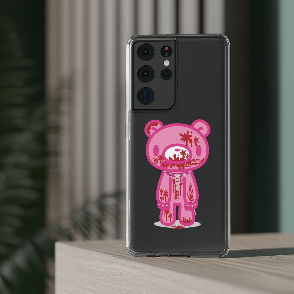 Pink Gloomy Bear Bloody - Clear Phone Case