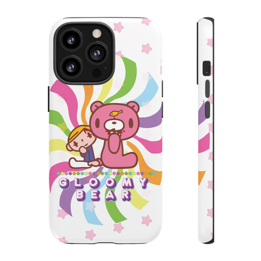 Swirly Rainbow Gloomy Bear - Tough Phone Case